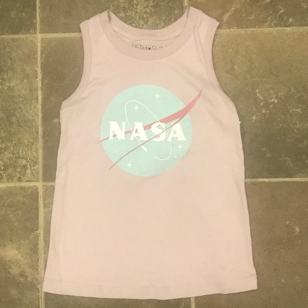 Light pink NASA wide tank top